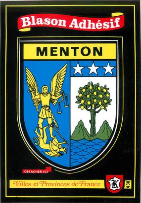 / CPM FRANCE 06 "Menton" / BLASON ADHESIF