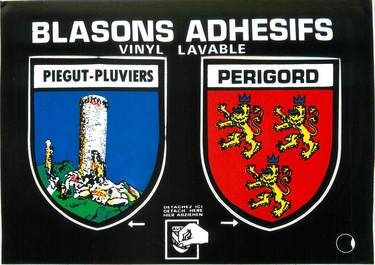 / CPM FRANCE 24 "Piegut Pluviers" / BLASON ADHESIF