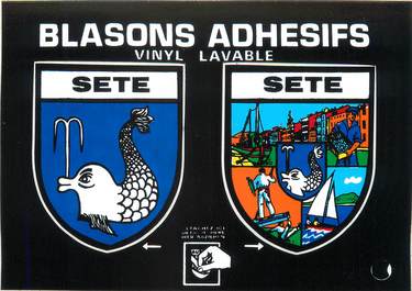 / CPM FRANCE 34  "Sète" /  BLASON ADHESIF