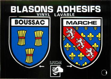 / CPM FRANCE 23 "Boussac" / BLASON ADHESIF