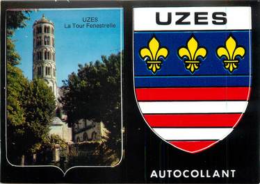 / CPM FRANCE 30 "Uzès" / BLASON ADHESIF