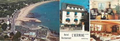 / CPSM FRANCE 56 "Carnac plage, hôtel restaurant l'Hermine" / LIVRET