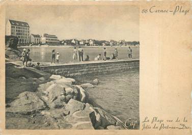 / CPSM FRANCE 56 "Carnac Plage, la plage vue de la jetée du Port en Dro"