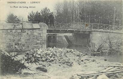 CPA FRANCE 77 "Lorroy, catastrophe 21 janvier 1910, le pont du Loing détruit"