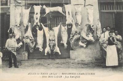 CPA FRANCE 09 "Aulus les Bains, Boucherie Charcuterie""