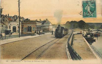 / CPA FRANCE 02 "Soissons, la gare de Soissons Port"