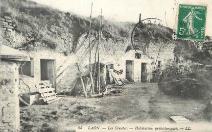 / CPA FRANCE 02 "Laon, les Creutes, habitations préhistoriques"