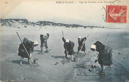 / CPA FRANCE 62 "Berck Plage, type de Verrotier et de Verrotières"