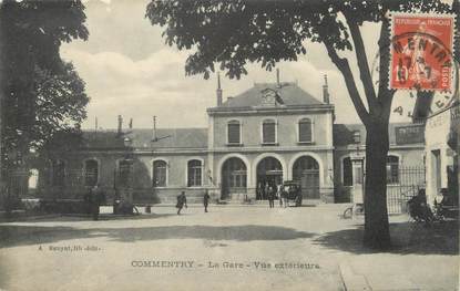 / CPA FRANCE 03 "Commentry, la gare, vue extérieure"