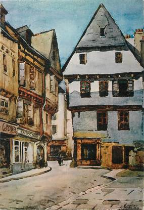 / CPSM FRANCE 56 "Vannes, aquarelle du peintre A. Mahuas, rue de la Monnaie" / PEINTRE