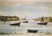 / CPSM FRANCE 56 "Vannes, aquarelle du peintre A. Mahuas, Sinagots dans la baie de Conleau" / PEINTRE