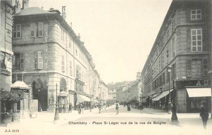/ CPA FRANCE 73 "Chambéry, place Saint Léger vue de la rue de Boigne"