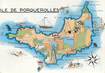 / CPSM FRANCE 83 "Ile de Porquerolles" / CARTE GEOGRAPHIQUE