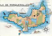 83 Var / CPSM FRANCE 83 "Ile de Porquerolles" / CARTE GEOGRAPHIQUE