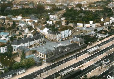 / CPSM FRANCE 59 "Aulnoye, vue aérienne, la gare"