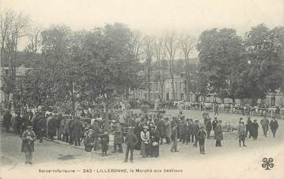 / CPA FRANCE 76 "Lillebonne, le marché aux bestiaux"