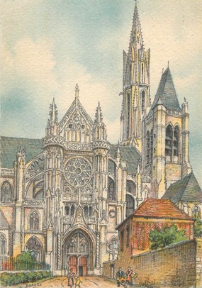 / CPSM FRANCE 60 "Senlis, la cathédrale"
