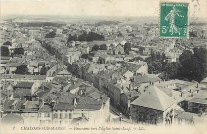 / CPA FRANCE 51 "Chalons sur Marne, panorama vers l'église Saint Loup"