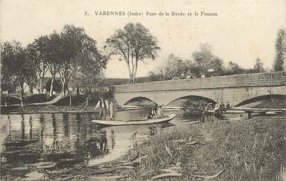 / CPA FRANCE 36 "Varennes, pont de la Borde et le Fouzon"