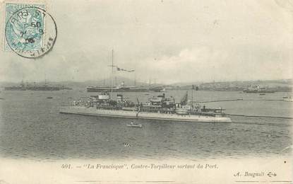 CPA BATEAU GUERRE "La Francisque, contre torpilleur"