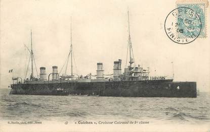 CPA BATEAU GUERRE "Guichen, croiseur cuirassé"