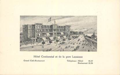 CPA SUISSE "Lausanne, Hotel Continental et la gare"