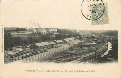Poitiers, vallée de la Boivre, vue générale de la gare et de la ville