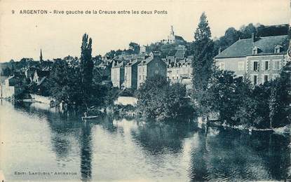 Argenton, rive gauche de la Creuse entre les deux ponts