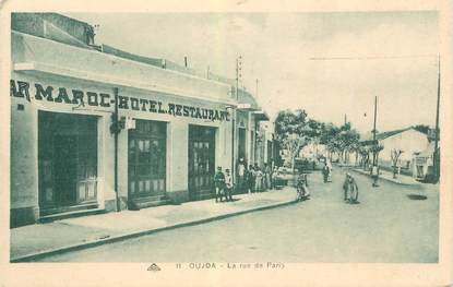 CPA MAROC "Oudja, la rue de Paris"