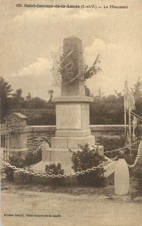 / CPA  FRANCE 35 "Saint Jacques de la Lande, le monument" / FLAMME