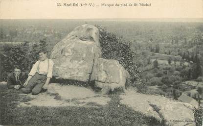 / CPA FRANCE 35 "Mont Dol, marque du pied de Saint Michel"