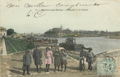 Chalons sur Saone, l'Hopital et la Genise / BATELLERIE / PENICHE 