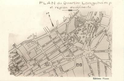 / CPA FRANCE 13 "Marseille, plan du quartier Longchamp "