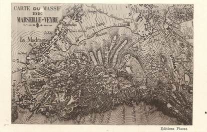 / CPA FRANCE 13 "Carte du Massif de Marseille Veyre"