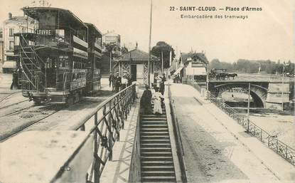 CPA FRANCE 92 "Saint Cloud, Place d'Armes, embarcadère des Tramways"