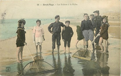 Berck Plage, les enfants à la pêche