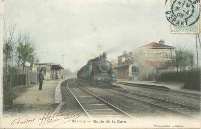 CPA FRANCE 93 "Sevran, quais de la gare" / TRAIN