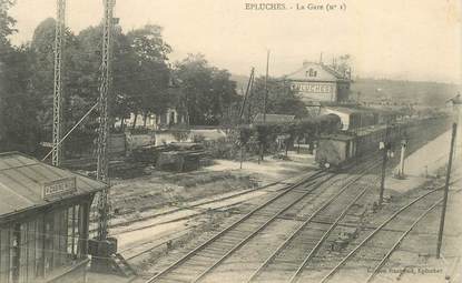 CPA FRANCE 95 "Epluches, la gare" / TRAIN