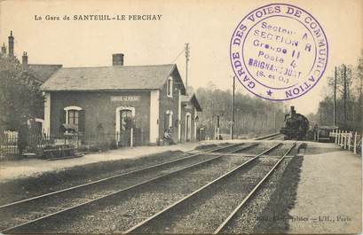 CPA FRANCE 95 "La Gare de Santeuil, Le Perchay" / TRAIN