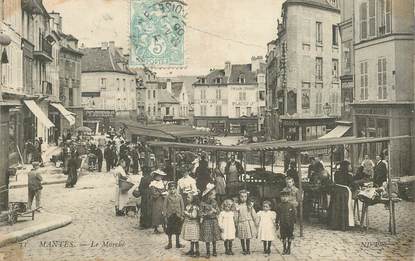 CPA FRANCE 78 "Mantes, le marché"