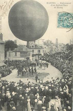 CPA FRANCE 78 "Mantes, enlèvement d'un ballon, Place de Rosny"