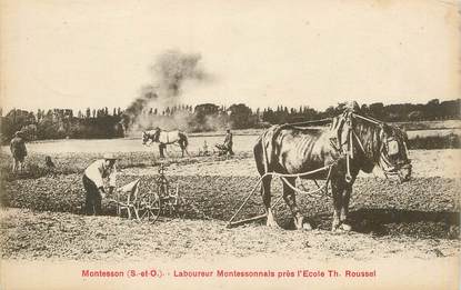 CPA FRANCE 78 "Montesson, Laboureur montessonnais près de l'Ecole Th. Roussel"