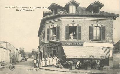 CPA FRANCE 78 "Saint Léger en Yvelines, Hotel Terminus Restaurant"