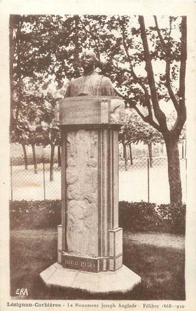 / CPA FRANCE 11 "Lézignan Corbières, le monument Joseph Anglade"