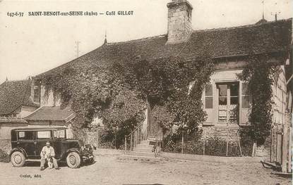 / CPA FRANCE 10 "Saint Benoit sur Seine, café Gillot"