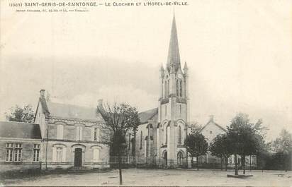 / CPA FRANCE 17 "Saint Genis de Saintonge, le clocher et l'hôtel de ville"