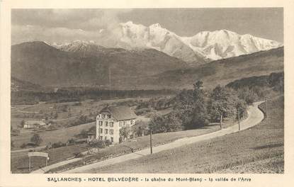 / CPA FRANCE 74 "Sallanches, hôtel Belvédère, la chaine du Mont Blanc"
