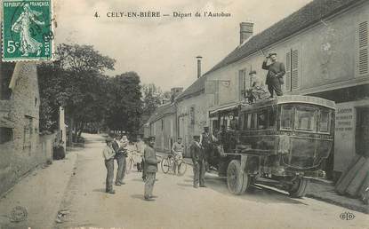 CPA FRANCE 77 "Cély en Bière, départ de l'autobus"