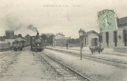 CPA FRANCE 77 "Egreville, la gare" / TRAIN