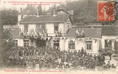 CPA FRANCE 77 "la Ferté Sous Jouarre, Fête du souvenir Français, 1907, la gare"